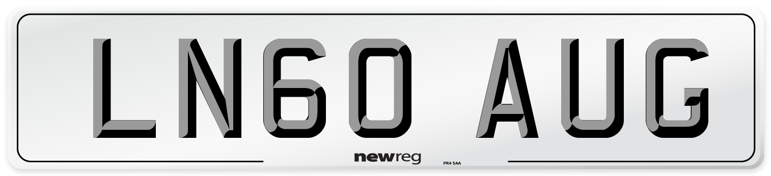 LN60 AUG Number Plate from New Reg